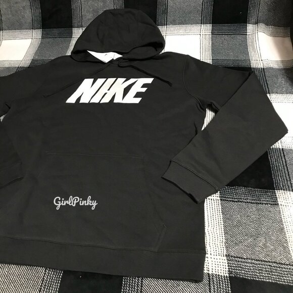 Nike pullover hoodie in BLACK WITH WHITE/GREY LOGO SIZES MEDIUM & LARGE - Picture 5 of 7